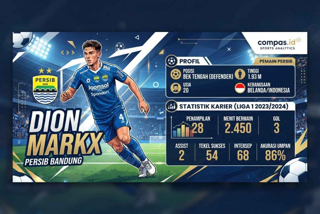 Statistik Dion Markx Terbaru: Profil, Posisi dan Karier di Persib