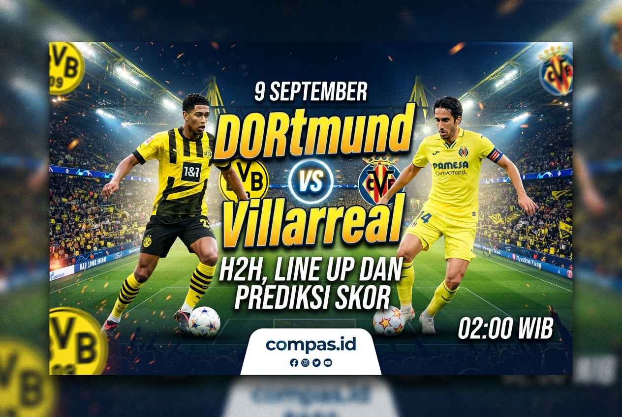 Dortmund vs Villarreal 9 September: H2H, Line Up dan Prediksi Skor