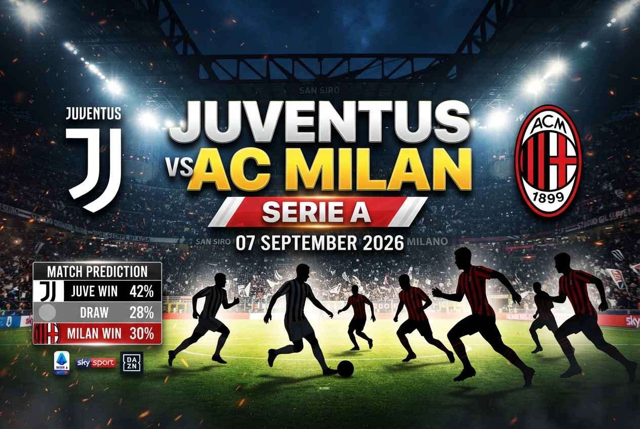 Juventus vs AC Milan: Prediksi Skor, Line Up dan Duel Sengit Serie A