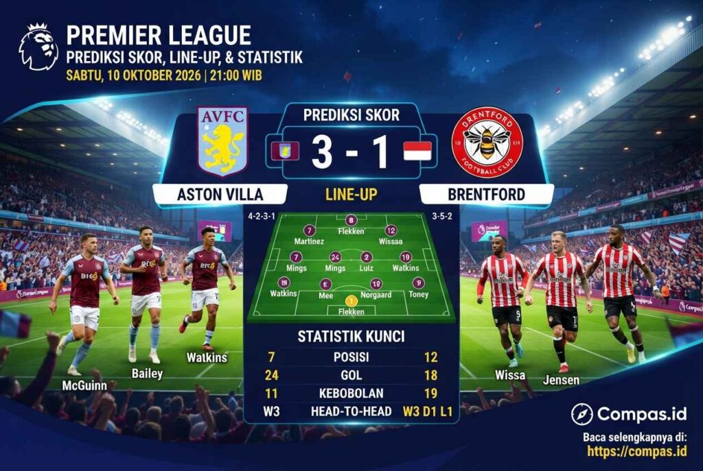 Prediksi Aston Villa vs Brentford: Head to Head dan Skor Akhir