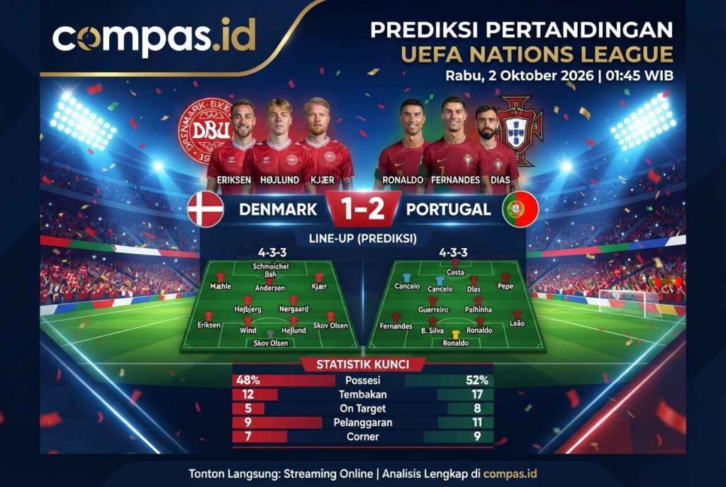 Prediksi Denmark vs Portugal, Duel Panas di Parken 2 Oktober