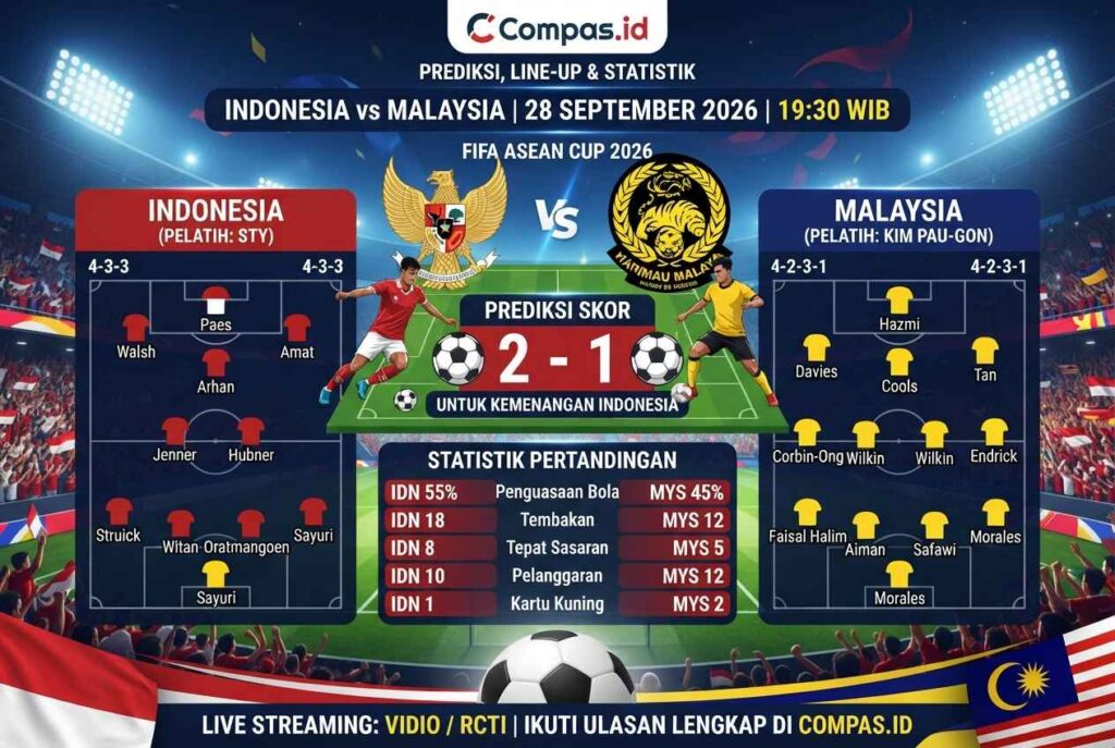 Prediksi Indonesia vs Malaysia 2026, Mampukah Garuda Menang?