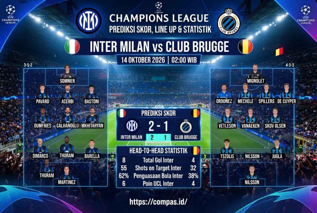 Prediksi Inter Milan vs Club Brugge 2026: Siapa Akan Menang?