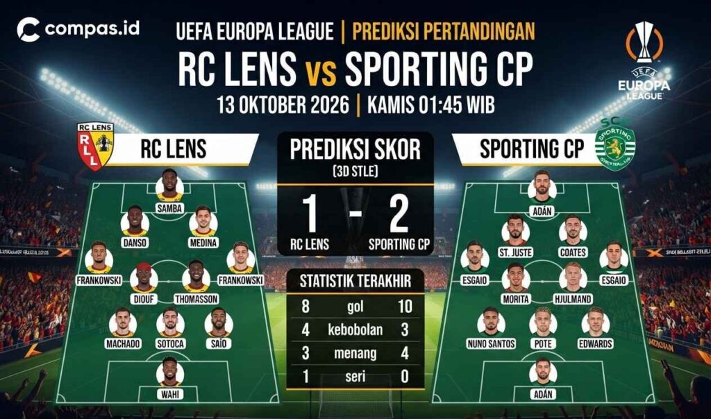 Prediksi Lens vs Sporting CP 13 Oktober: Ini Prediksi Skornya