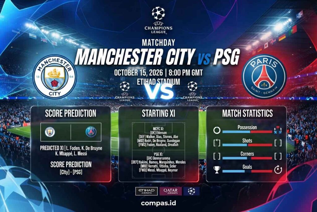 Prediksi Man City vs PSG: Siapa Menang di Liga Champions?