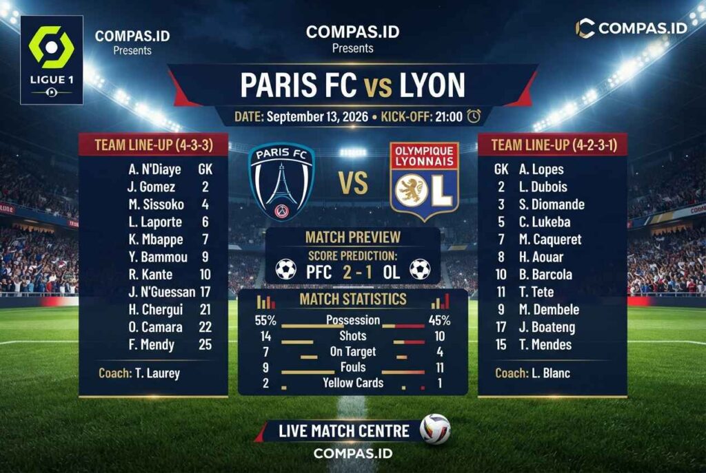 Prediksi Paris FC vs Lyon, Duel Sengit di Ligue 1 2026