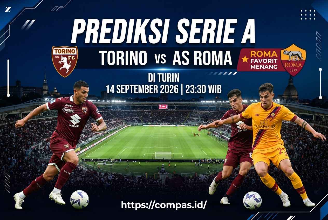 Prediksi Torino vs AS Roma, Roma Favorit Menang di Turin