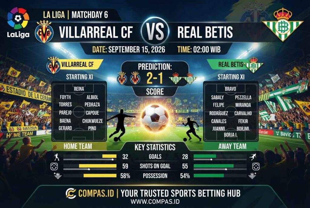 Prediksi Villarreal vs Real Betis, Duel Sengit di La Ceramica