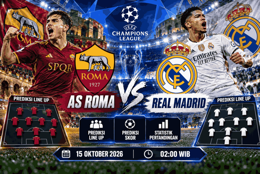 AS Roma vs Real Madrid: Misi Berat Roma, Ini Prediksi Skor Akurat