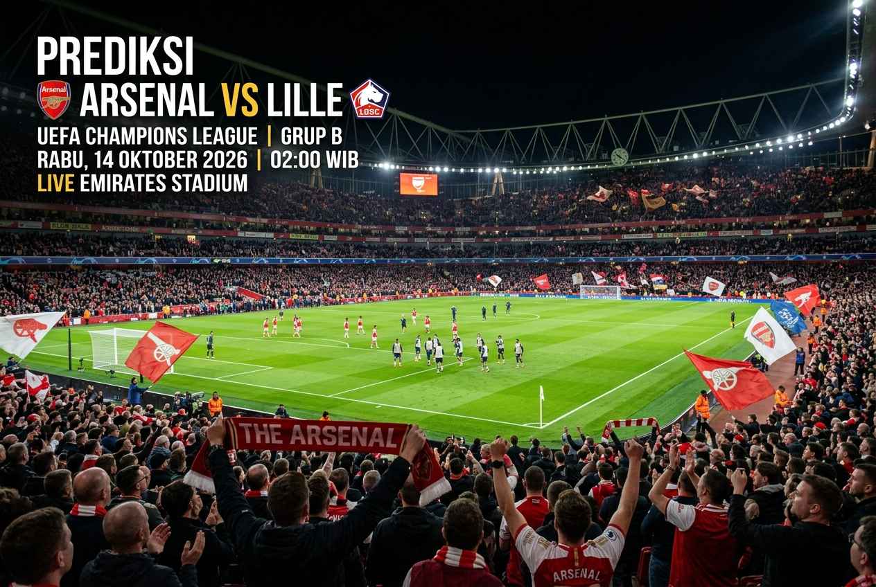 Bocoran Prediksi Arsenal vs Lille: Line Up, H2H & Skor Jitu