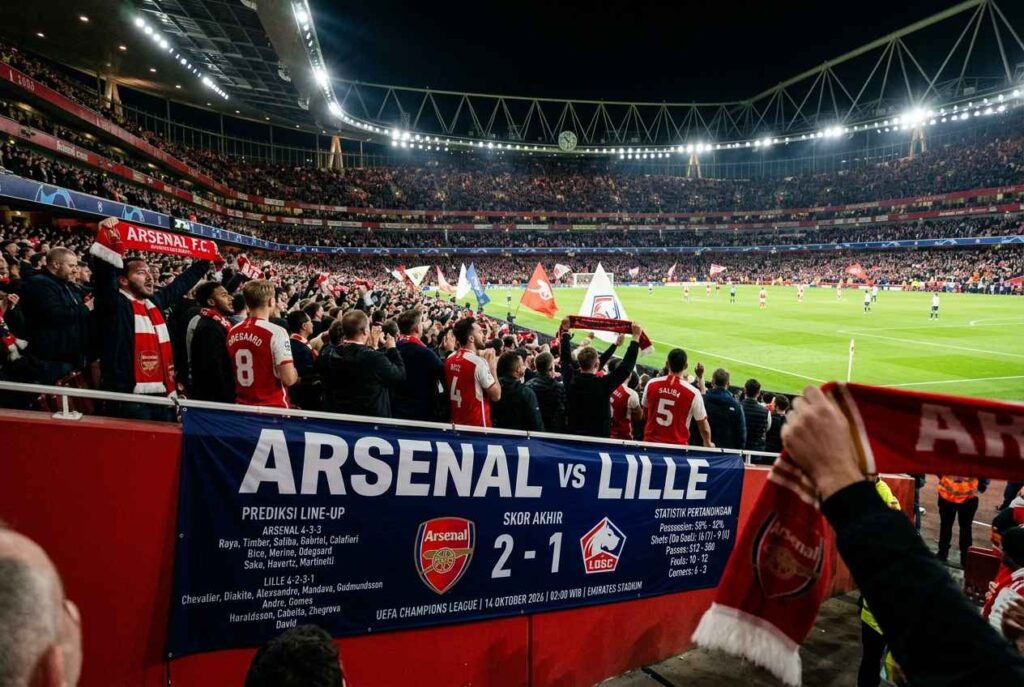 Bocoran Prediksi Arsenal vs Lille: Line Up, H2H & Skor Jitu