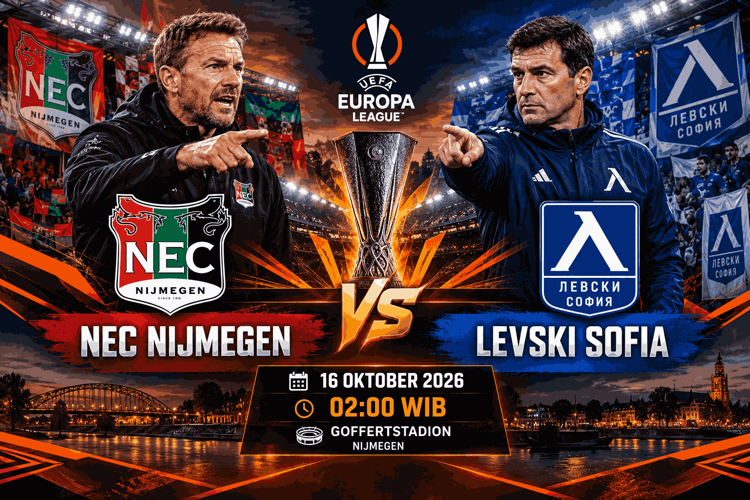 NEC Nijmegen vs Levski Sofia: Duel Sengit Cari Poin Perdana