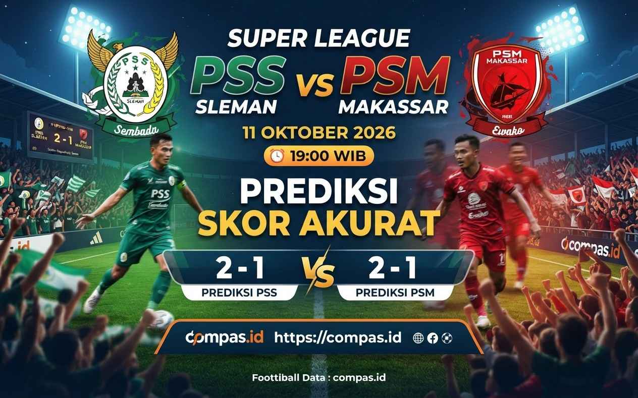 PSS vs PSM Makassar 11 Oktober: Prediksi Skor Akurat