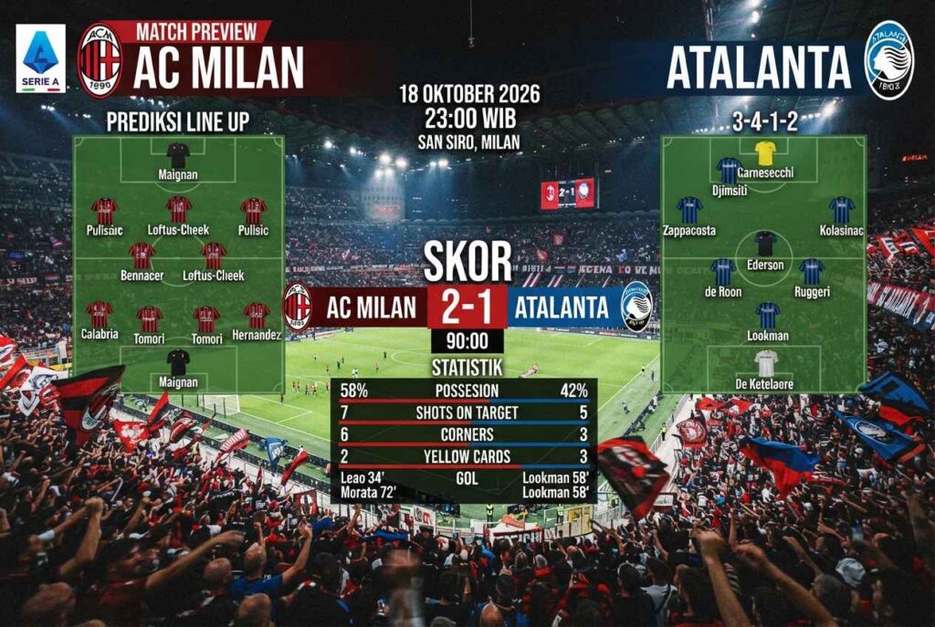 Prediksi AC Milan vs Atalanta: Misi Balas Dendam Rossoneri di San Siro