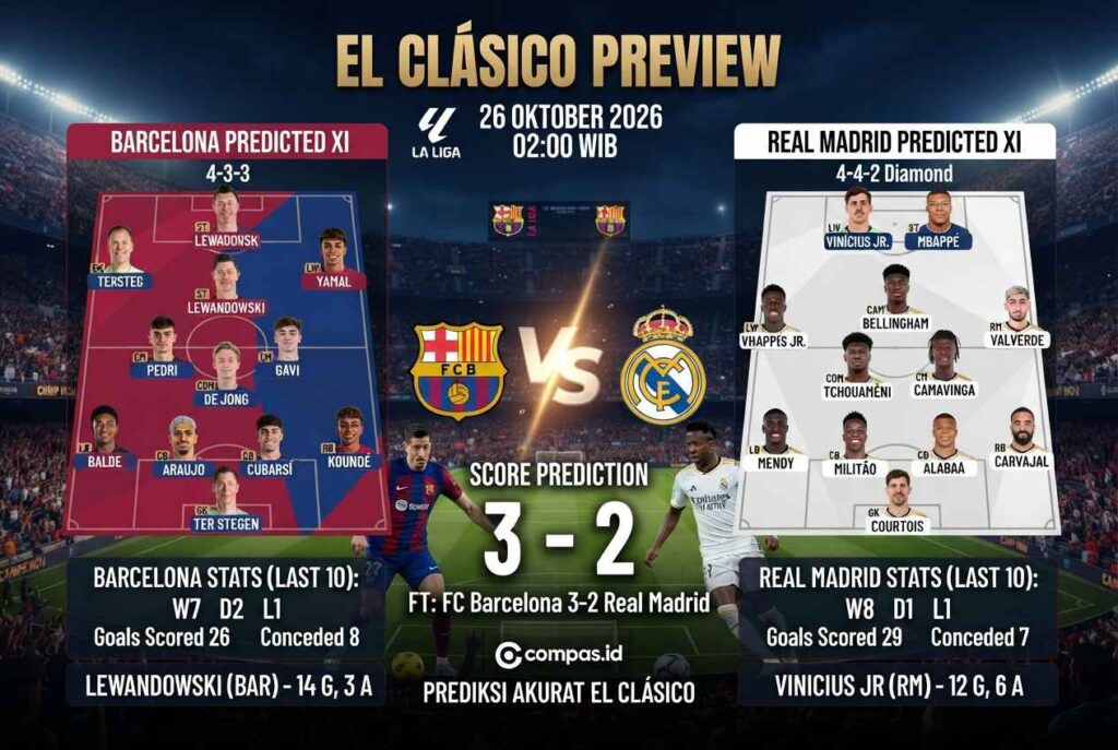 Prediksi Barcelona vs Real Madrid: Duel Panas di Camp Nou