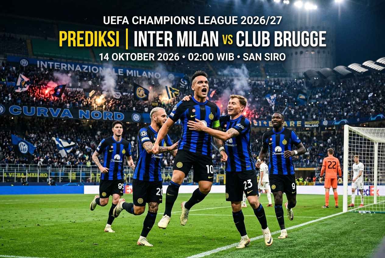 Prediksi Inter Milan vs Club Brugge, Duel Sengit Eropa