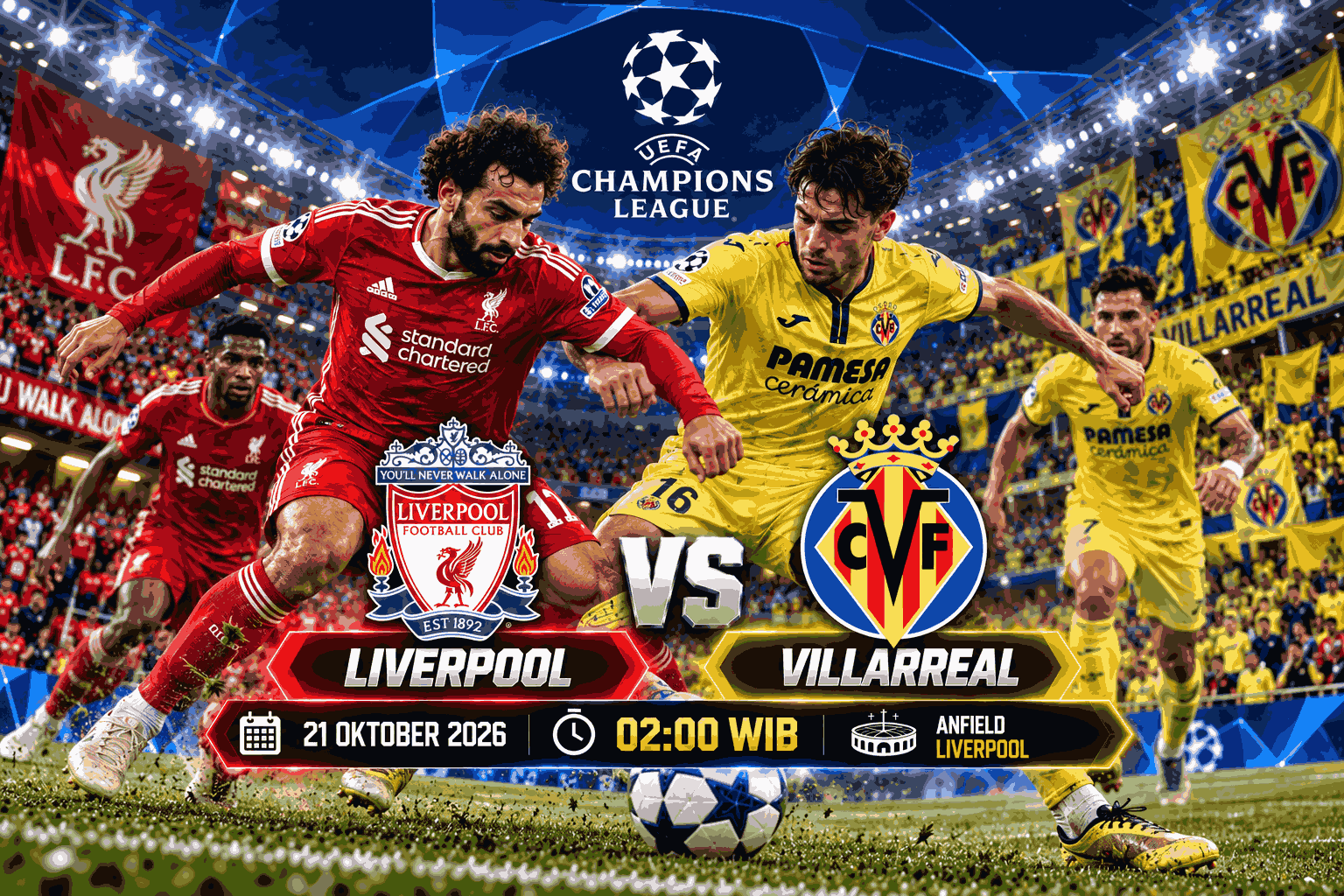 Prediksi Liverpool vs Villarreal: Ambisi The Reds Jaga Rekor!