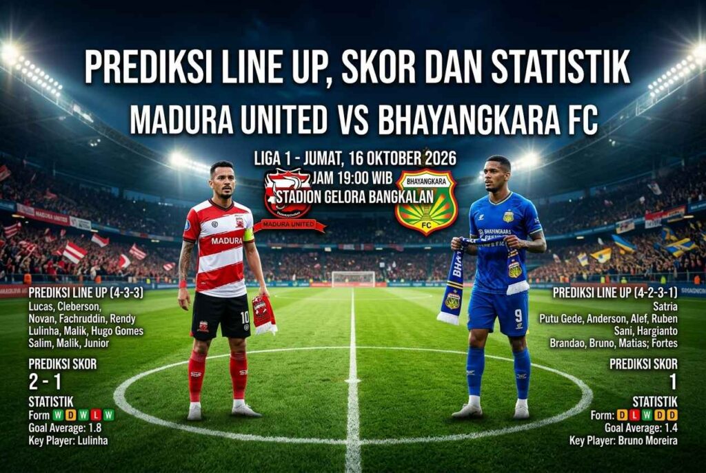 Prediksi Madura United vs Bhayangkara FC: Misi Bangkit Sape Kerrab
