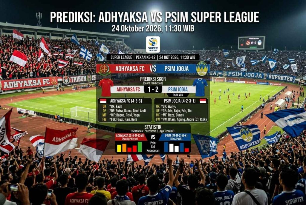 Prediksi Skor Adhyaksa VS PSIM Jogja: Duel Sengit Pekan Ini!