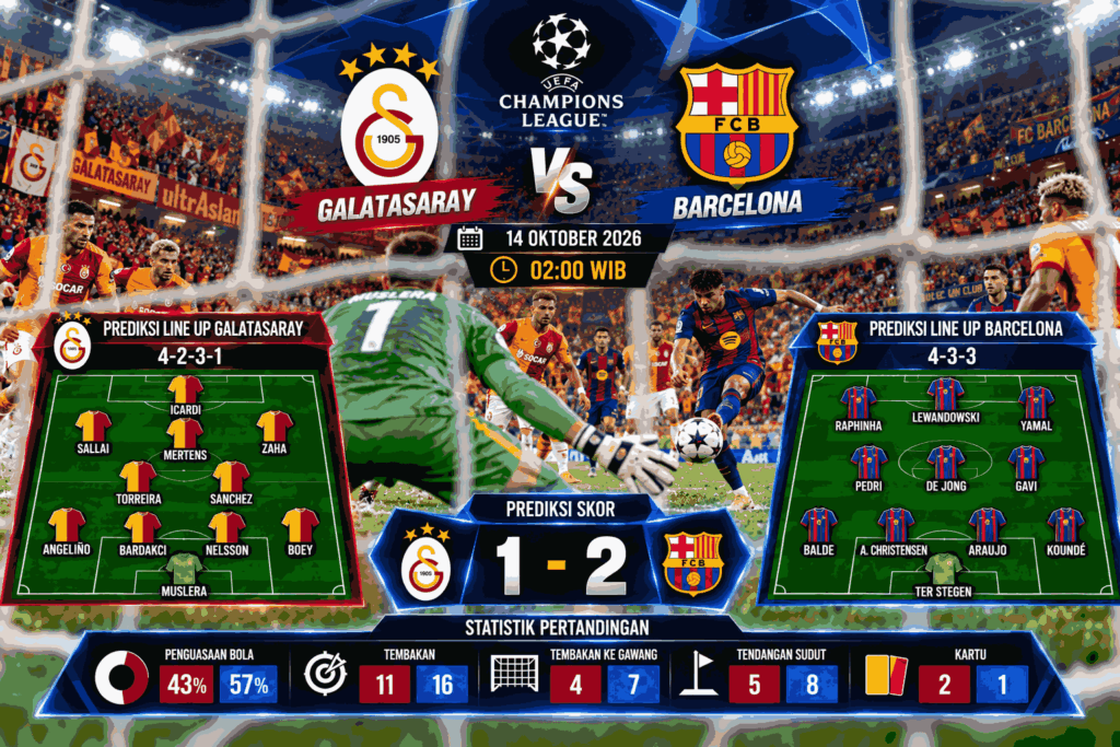 Prediksi Skor Galatasaray vs Barcelona: Duel Sengit UCL