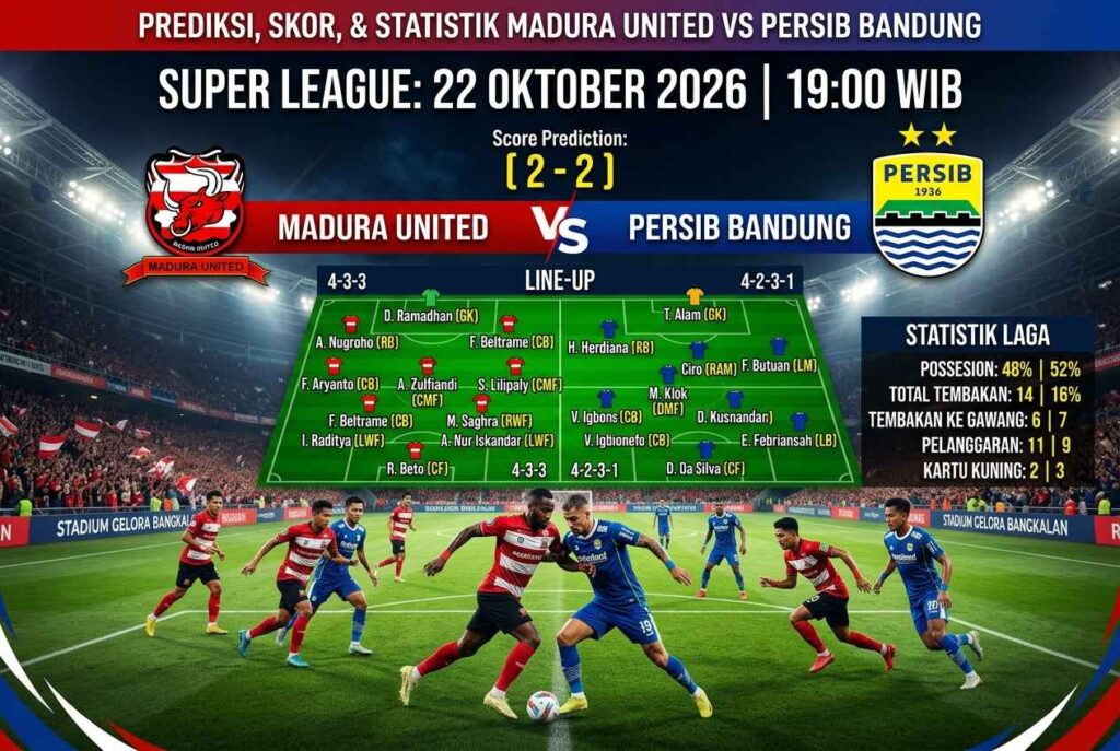 Prediksi Skor Madura VS Persib Bandung: Siapa Pemenang Laga Ini
